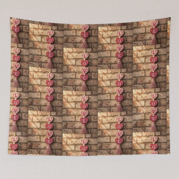 Item preview, Rustic Floral LOVE Heart Garland designed and sold by Kimberly Palmer.