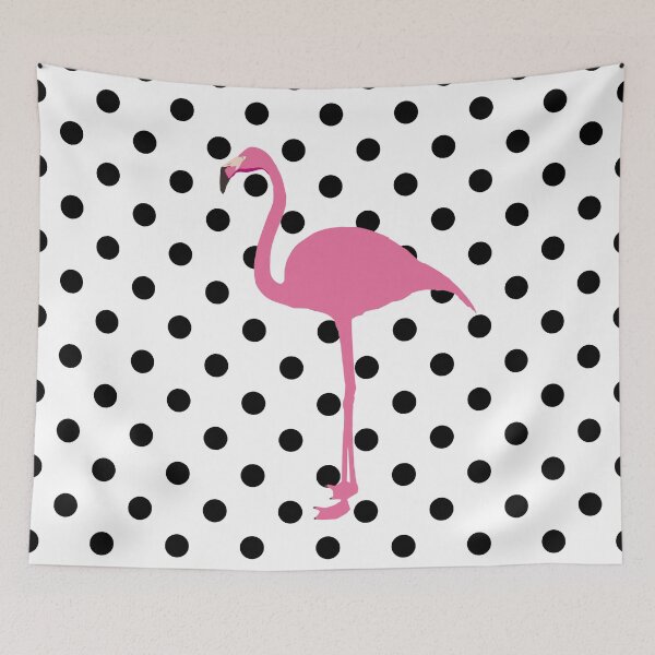 Item preview, Fresh Pink Flamingo Polka Dot Pattern designed and sold by GraffiTimi.