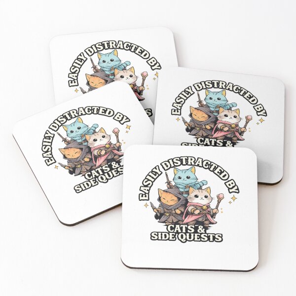 Item preview, Easily Distracted by Cats & Side Quests , Funny RPG Cat , Fantasy Gamer Cat , DnD Cat Gift, Tabletop RPG Apparel designed and sold by EpicThreadCo .