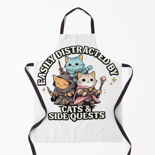 Item preview, Easily Distracted by Cats & Side Quests , Funny RPG Cat , Fantasy Gamer Cat , DnD Cat Gift, Tabletop RPG Apparel designed and sold by EpicThreadCo .