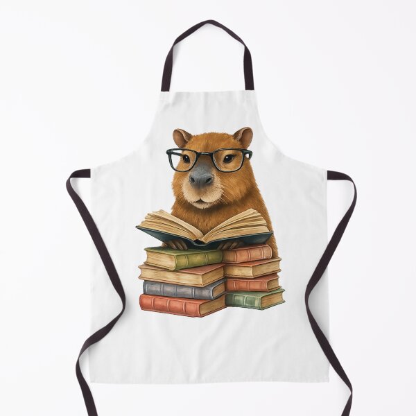 Item preview, Book Lover Capybara Reading Books , Cute Nerdy Capybara with Glasses, Watercolor Animal Clipart, Bookworm Gift, designed and sold by EpicThreadCo .