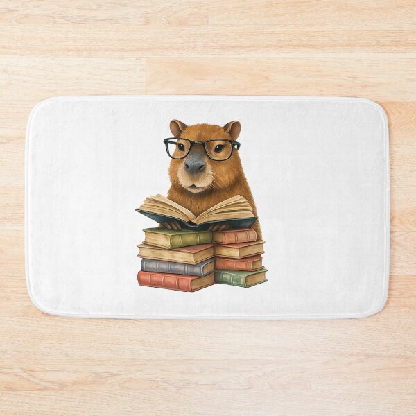Item preview, Book Lover Capybara Reading Books , Cute Nerdy Capybara with Glasses, Watercolor Animal Clipart, Bookworm Gift, designed and sold by EpicThreadCo .