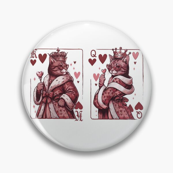 Item preview, King and Queen of Hearts Cute Royal Cats Vintage Playing Cards designed and sold by BlackCat Vibe.