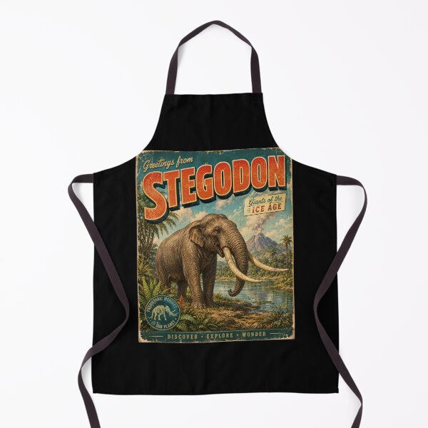 Item preview, Stegodon Retro Postcard Vintage Prehistoric Animal Art designed and sold by EuropeanPrints.
