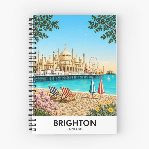 Item preview, Brighton Retro Travel Print designed and sold by HomeLivingCo.