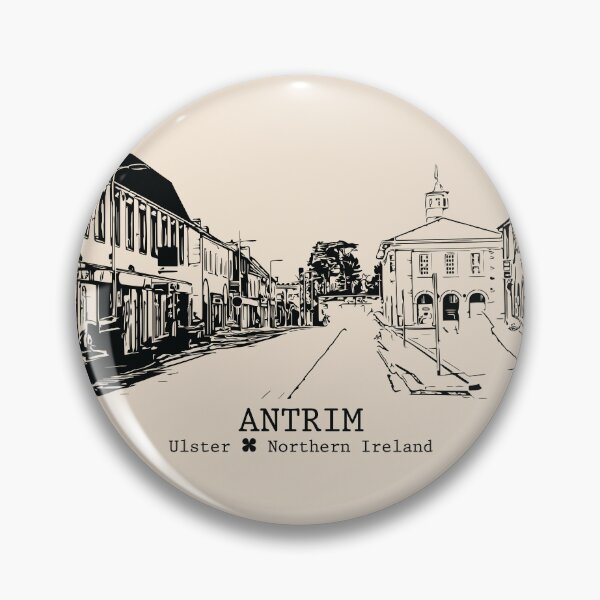 Item preview, Antrim NI - Vintage Ink Cityscape designed and sold by Lakeric.