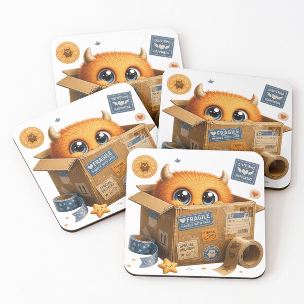 Item preview, Box Monster Sticker | Cute Cardboard Box Creature Kawaii Monster Design designed and sold by Stylestickers55.