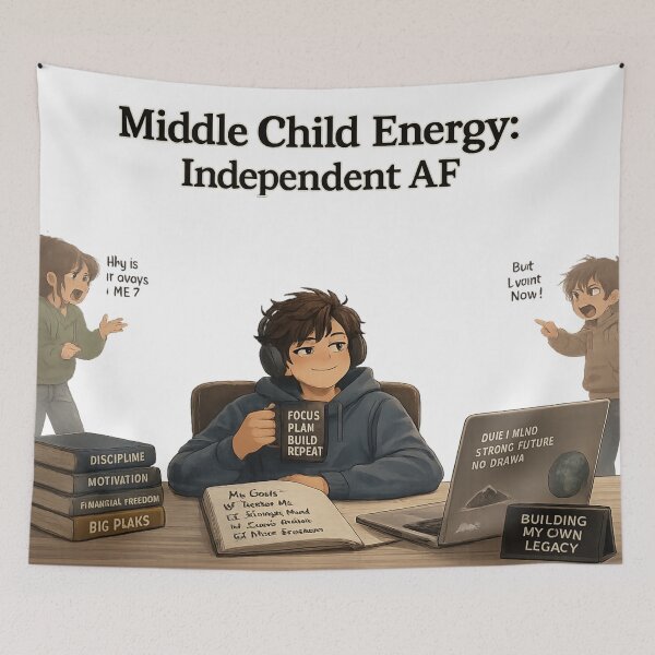 Item preview, Middle Child Energy Independent AF Funny Relatable Design Classic designed and sold by irfanshikh.
