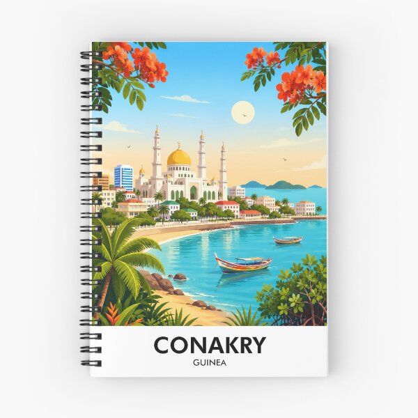 Item preview, Conakry Retro Travel Print designed and sold by HomeLivingCo.