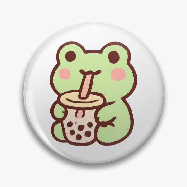Item preview, Cute Kawaii Frog Drinking Bubble Tea Cartoon Sticker | Adorable Green Frog with Boba Milk Tea | Pastel Animal Illustration for Teens and Young Adults designed and sold by PatternXS.