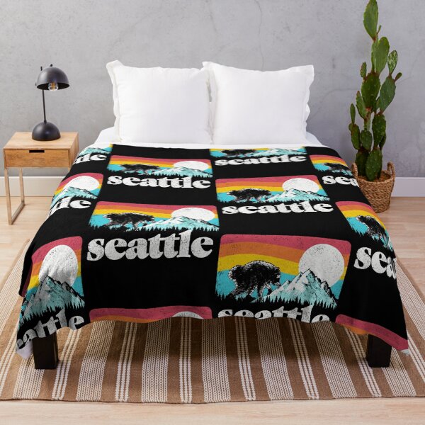 Item preview, Seattle WA Jimothy Raccoon Vintage Mountain Sunset Wildlife designed and sold by VioIneka.