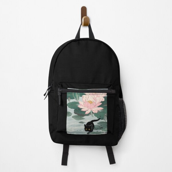 Item preview, Cat under Water Lily Pond Ohara Koson Inspired Art designed and sold by PurrfectHome.