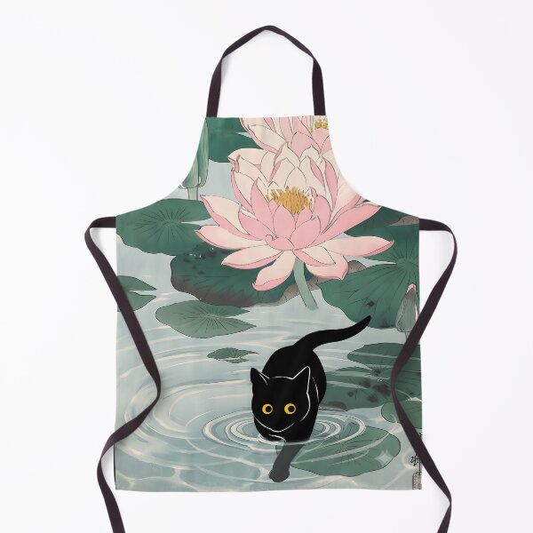 Item preview, Cat under Water Lily Pond Ohara Koson Inspired Art designed and sold by PurrfectHome.