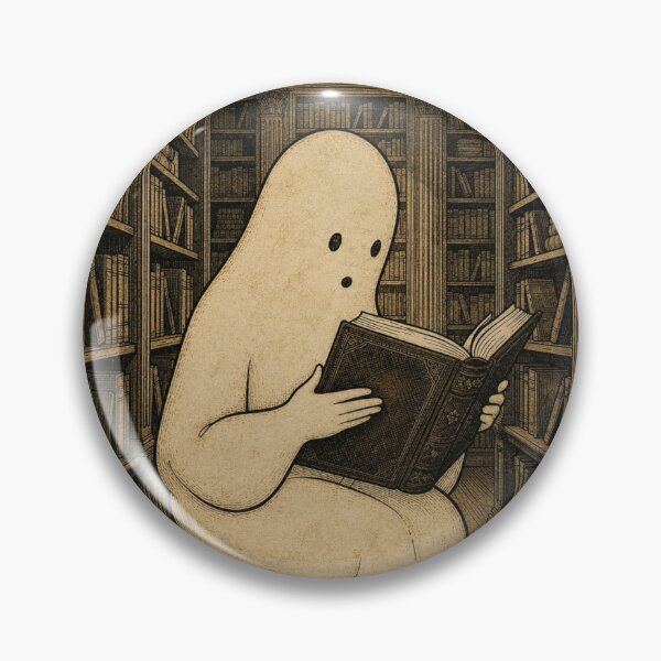 Item preview, Cute Ghost Reading in a Library Dark Academia Vintage Aesthetic designed and sold by thoughtswear.