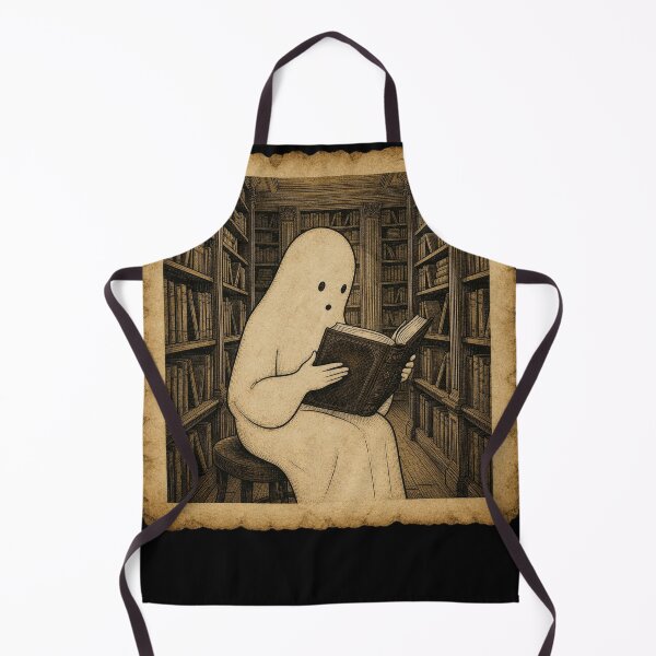 Item preview, Cute Ghost Reading in a Library Dark Academia Vintage Aesthetic designed and sold by thoughtswear.
