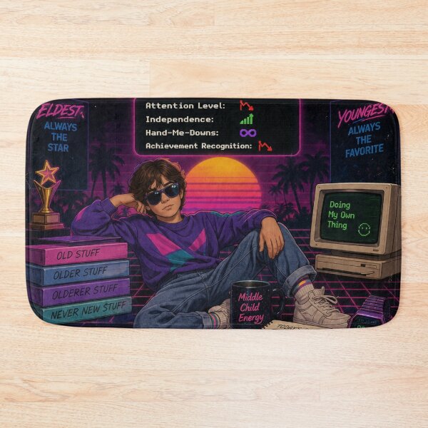 Item preview, Middle Child Starter Pack Retro 80s Synthwave Sibling Humor designed and sold by irfanshikh.