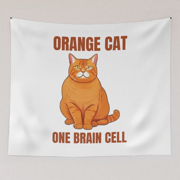 Item preview, Orange Cat One Brain Cell Humor designed and sold by DreamDesignWear.