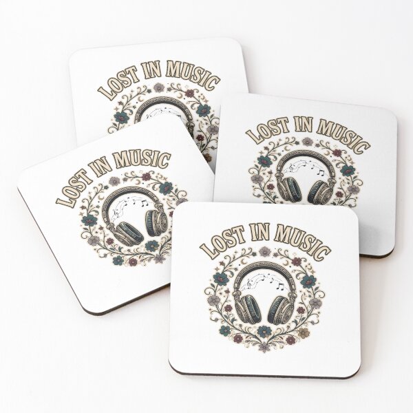 Item preview, Lost in Music Vintage Headphones Design designed and sold by GoofyShopp.