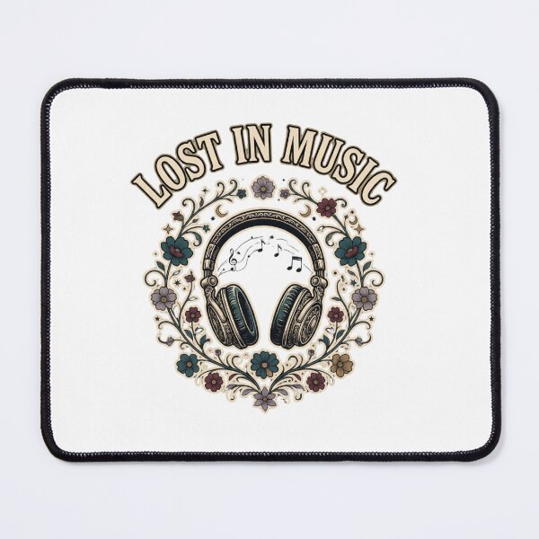 Item preview, Lost in Music Vintage Headphones Design designed and sold by GoofyShopp.
