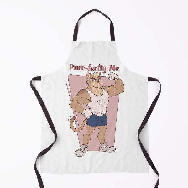 Item preview, Purr-fectly Me Buff Gym Cat Retro Cartoon Fitness Funny Pun Art designed and sold by BlackCat Vibe.