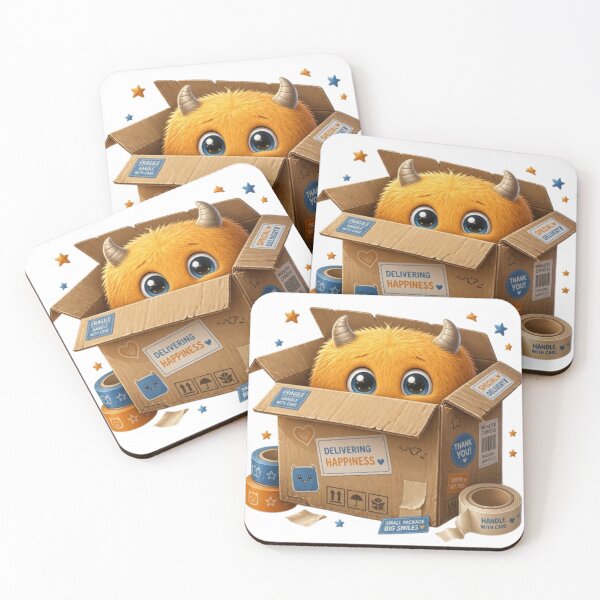 Item preview, Shy Box Monster | Funny Cardboard Creature Sticker & T-Shirt designed and sold by Stylestickers55.