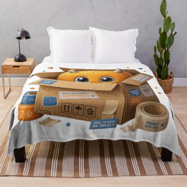 Item preview, Shy Box Monster | Funny Cardboard Creature Sticker & T-Shirt designed and sold by Stylestickers55.