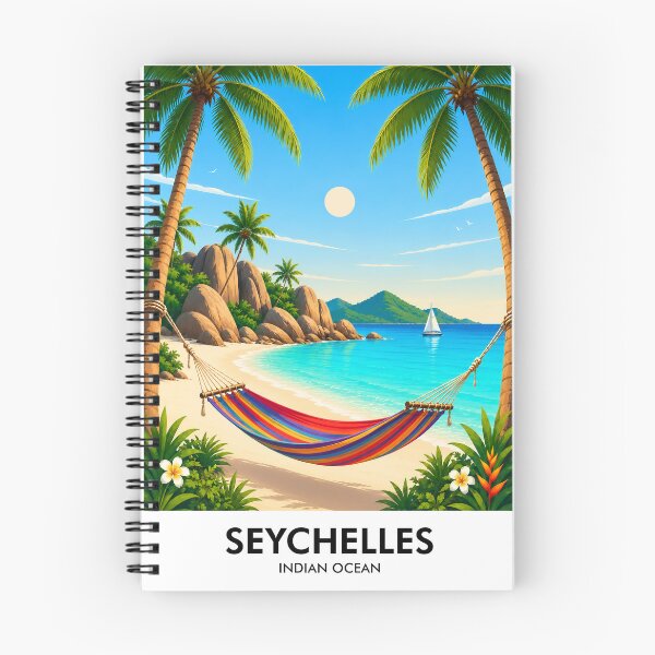 Item preview, Seychelles Retro Travel Print designed and sold by HomeLivingCo.
