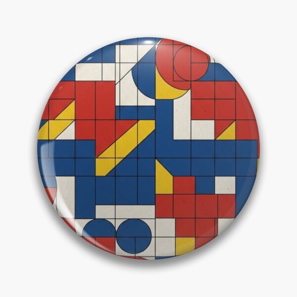 Item preview, Retro Bauhaus Primary Color Grid - De Stijl Geometric Abstract designed and sold by Dzblack.
