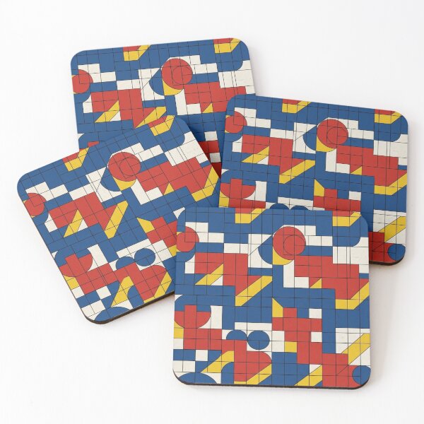 Item preview, Retro Bauhaus Primary Color Grid - De Stijl Geometric Abstract designed and sold by Dzblack.