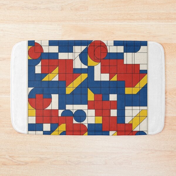 Item preview, Retro Bauhaus Primary Color Grid - De Stijl Geometric Abstract designed and sold by Dzblack.