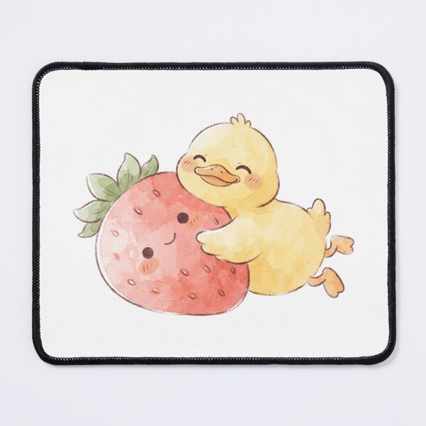 Item preview, Kawaii Duck Hugging Giant Strawberry - Cute Berry Aesthetic designed and sold by 0Zetgest.