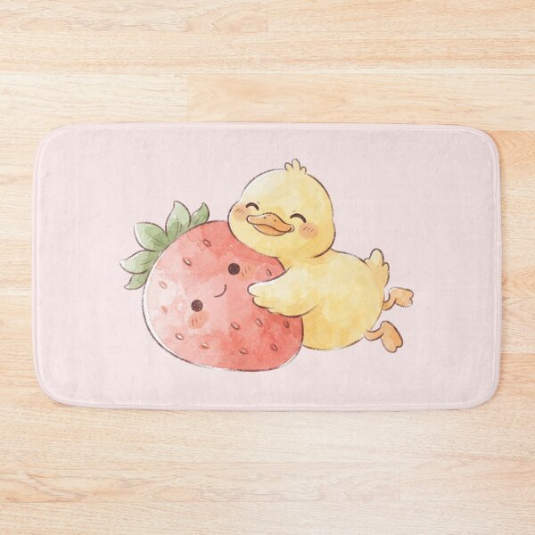 Item preview, Kawaii Duck Hugging Giant Strawberry - Cute Berry Aesthetic designed and sold by 0Zetgest.
