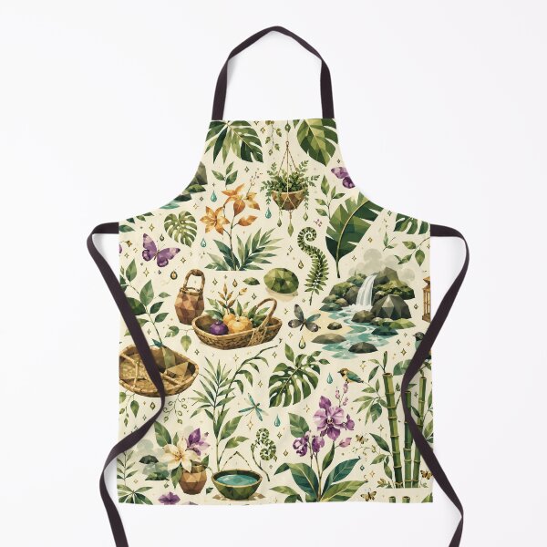 Item preview, Tropical Bamboo Forest & Orchid Seamless Pattern – Eco Resort Art designed and sold by OpenDreamArts.