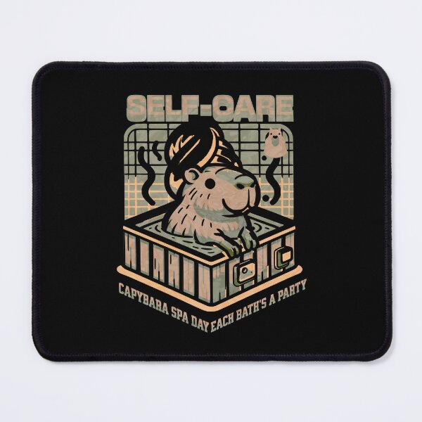 Item preview, Self-Care Capybara Spa Day Funny Bath Quote designed and sold by lenalenspod.