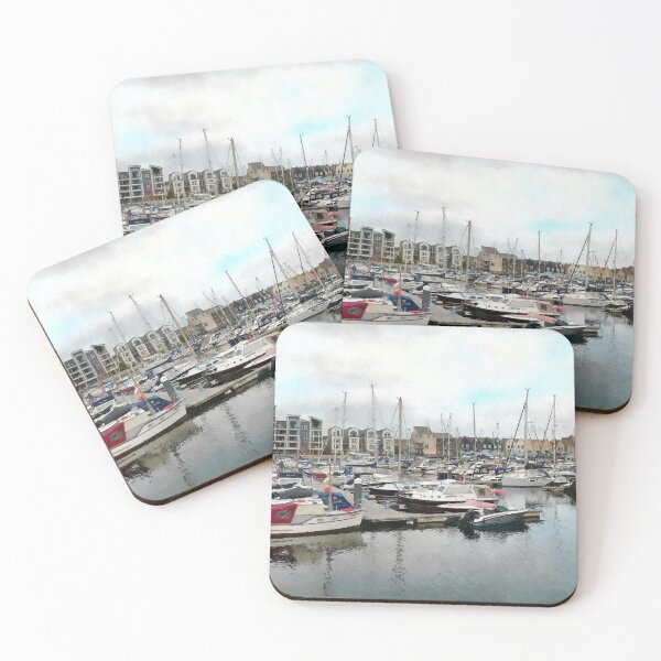 Item preview, Boats In Harbour designed and sold by Trevor Harvey Art.
