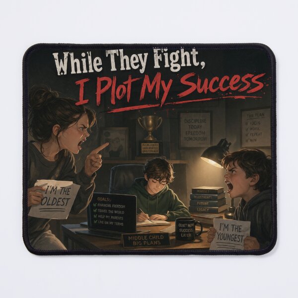 Item preview, While They Fight I Plot My Success Middle Child Ambition Design designed and sold by irfanshikh.