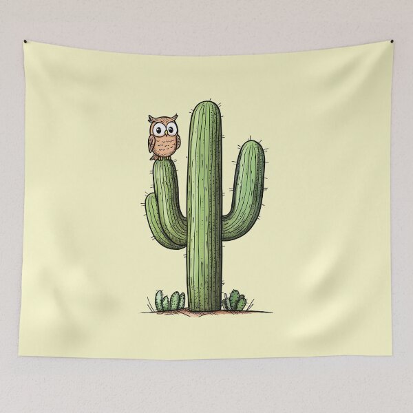Item preview, Cactus owl designed and sold by ArtfulPlay.