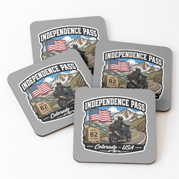 Item preview, Independence Pass Colorado Rocky Mountains Motorcycle Sticker TShirt 01 designed and sold by OuterShellUK.