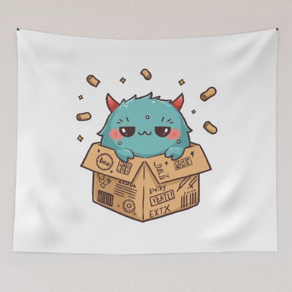 Item preview, Box Monster Sticker | Cute Cardboard Box Creature Kawaii Mascot designed and sold by Stylestickers55.