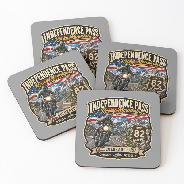 Item preview, Independence Pass Colorado Rocky Mountains Motorcycle Sticker TShirt 02 designed and sold by OuterShellUK.