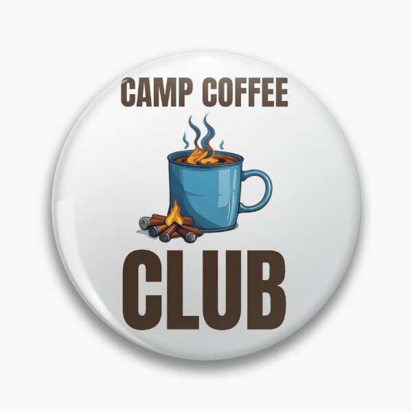 Item preview, Camp Coffee Club Campfire Enamel Mug designed and sold by DreamDesignWear.