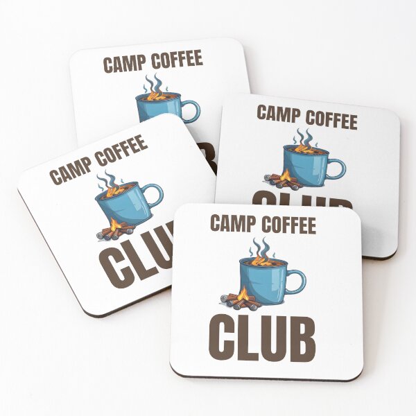 Item preview, Camp Coffee Club Campfire Enamel Mug designed and sold by DreamDesignWear.