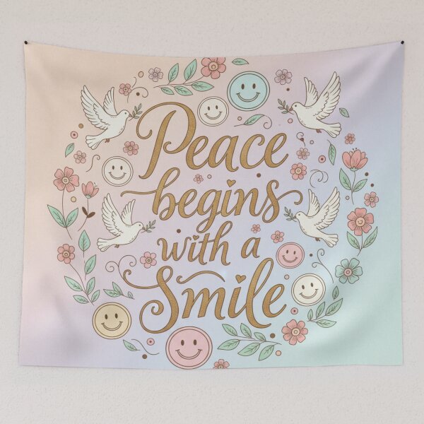 Item preview, Peace begins with a smile designed and sold by AnonimusDesigns.