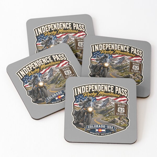 Item preview, Independence Pass Colorado Rocky Mountains Motorcycle Sticker TShirt 03 designed and sold by OuterShellUK.