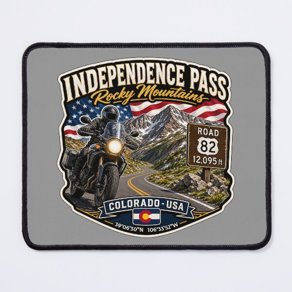 Item preview, Independence Pass Colorado Rocky Mountains Motorcycle Sticker TShirt 03 designed and sold by OuterShellUK.