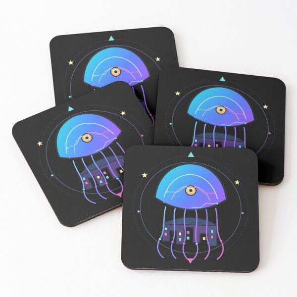 Item preview, Neon City Jellyfish – Surreal Synthwave Cyber Art designed and sold by WORN.THOUGHTS.