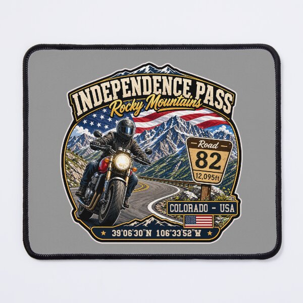 Item preview, Independence Pass Colorado Rocky Mountains Motorcycle Sticker TShirt 04 designed and sold by OuterShellUK.