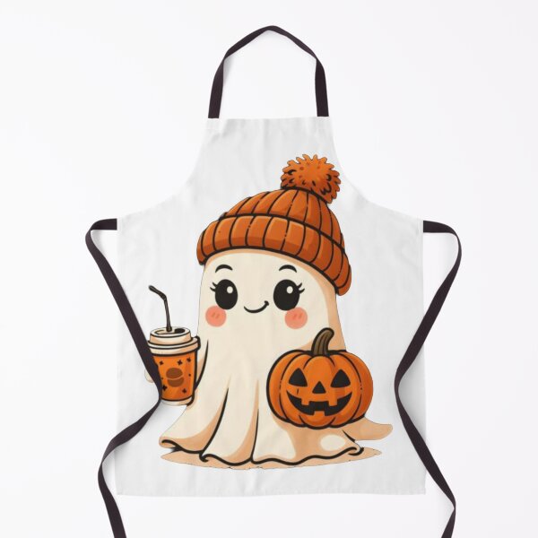 Item preview, Cute Ghost with Coffee & Pumpkin | Cozy Halloween Autumn Kawaii T-Shirt designed and sold by FashionHubLK.