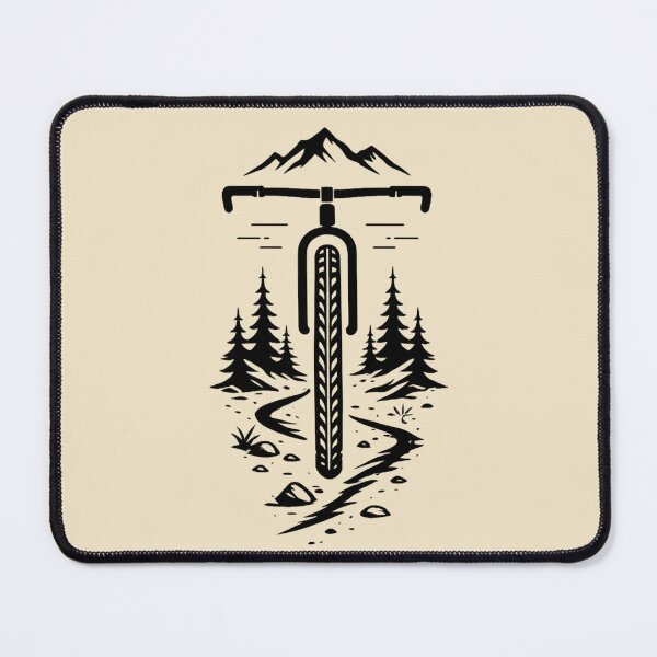 Item preview, Mountain Bike Gift Minimal MTB Trail Art designed and sold by Corvoria.