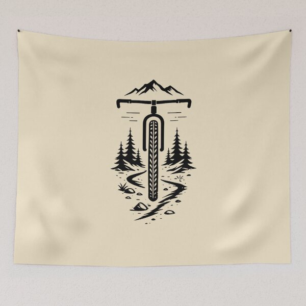 Item preview, Mountain Bike Gift Minimal MTB Trail Art designed and sold by Corvoria.